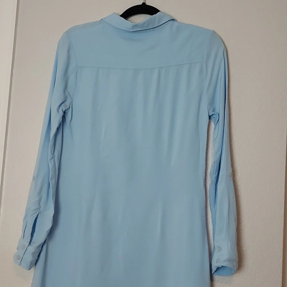 Rachel Parcell Midi Belted Shirt Dress Blue Size 8